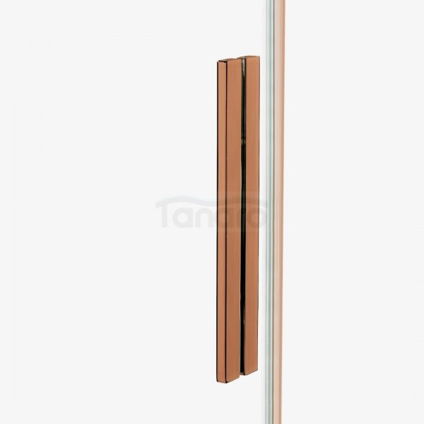 NEW TRENDY Kabina prysznicowa SMART COPPER BRUSHED 1D kwadratowa U 110x110x200 szkło czyste 8mm Active Shield 2.0 EXK-7675