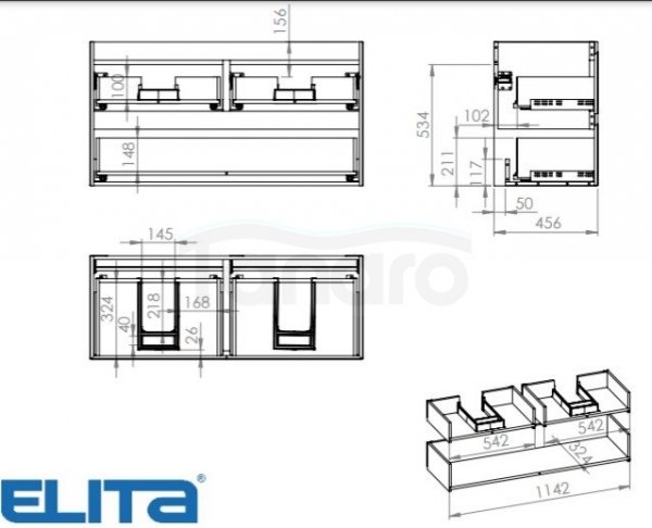 ELITA SZAFKA SPLIT 120 3S STONE MATT 168181