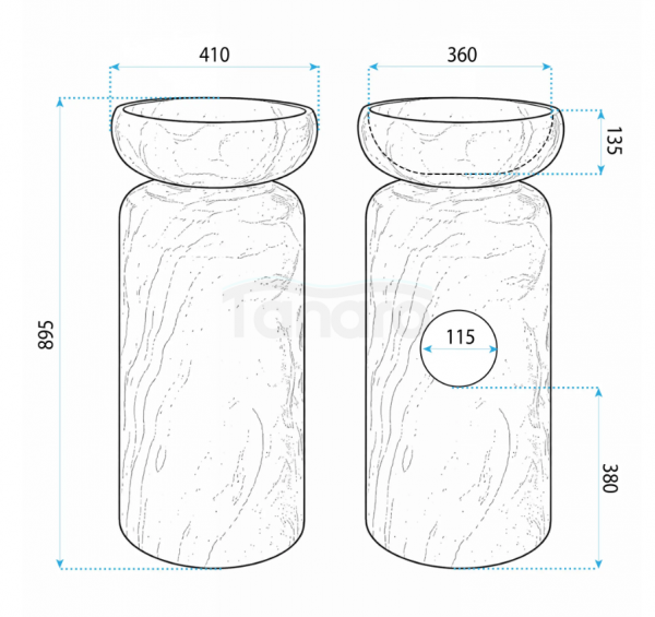 REA Umywalka Wolnostojąca REA Cheri