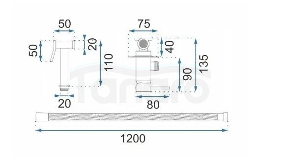REA - Bateria Bidetowa LOOP Czarna Metaliczna 