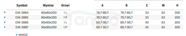 NEW TRENDY Kabina prysznicowa pięciokątna AVEXA 90x90x200 EXK-3886/EXK-3887