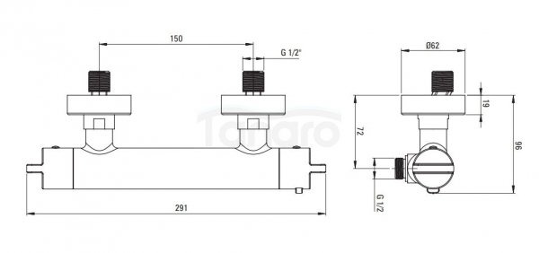 DEANTE - Bateria prysznicowa termostatyczna THERM Bianco  BCH_A4BT