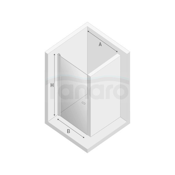 NEW TRENDY Drzwi wnękowe prysznicowe otwierane na zewnątrz i do wewnątrz NEW SOLEO BLACK 80x195 D-0210A