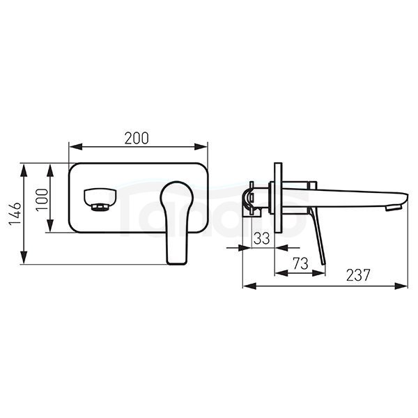 FERRO - Bateria umywalkowa podtynkowa STRATOS BLACK BSC3PABL