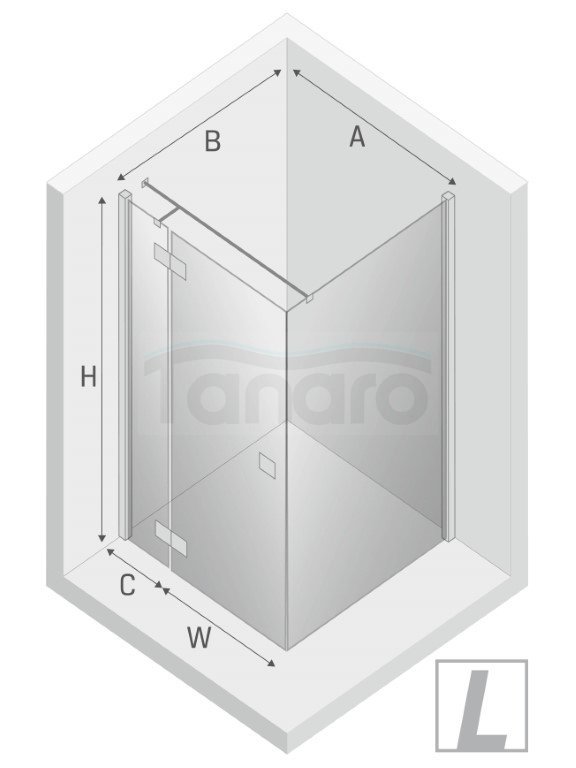 NEW TRENDY Kabina prysznicowa drzwi pojedyncze uchylne REFLEXA BLACK 90x110x200 POLSKA PRODUKCJA 