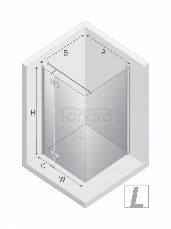 NEW TRENDY Kabina prysznicowa REFLEXA BLACK 1D kwadratowa L 80x80x200 szkło czyste 6mm Active Shield 2.0 EXK-4914