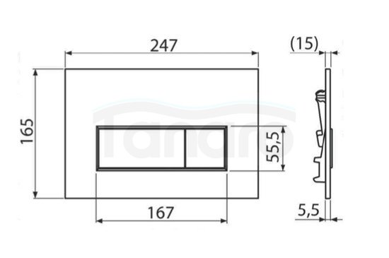 AQUAFORM - Przycisk uruchamiający OPTIMA RECTANGLE do sytemu podtynkowego WC chrom błyszcący  AQ.501-30212