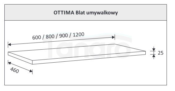 AQUAFORM - blat umywalkowy OTTIMA 60 pełny 60X2,5X46 Dąb złoty  AQ.401-1706090