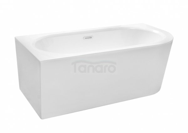 BESCO Wanna wolnostojąca Avita A-line 160 P + syfon klik-klak gun metal z przelewem slim #WAA-160APGS