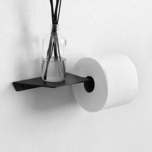 Wieszak na papier toaletowy z półką metalowy w stylu loft MetalFab 