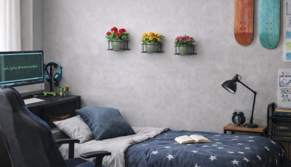 Kwietnik ścienny metalowy do ściany podstawka na kwiaty K1 MetalFab