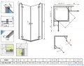 Radaway Kabina prysznicowa Almatea Kdd 90x100 szkło grafitowe 32183-01-05N