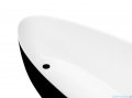Besco Goya XS 142x62cm wanna biało-czarna wolnostojąca + syfon klik-klak biały czyszczony od góry #WMD-140-GWW