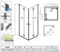 Radaway Nes Kdd B Brushed Nickel kabina 100x80cm szczotkowany nikiel 10024100-91-01L/10024080-91-01R