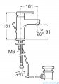 Roca Arola bateria umywalkowa sztorcowa Chrom A5A3A6AC0K