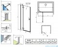 Radaway Essenza Gold Dwj drzwi wnękowe 120cm lewe złoty połysk/szkło przejrzyste 1385016-09-01L