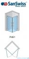 SanSwiss Pur PUE1 Wejście narożne 1-częściowe 40-100cm profil chrom szkło Satyna Lewe PUE1GSM11049