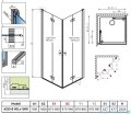 Radaway Nes Kdd B Brushed Nickel kabina 90x100cm szczotkowany nikiel 10024090-91-01L/10024100-91-01R
