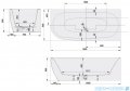 Sanplast Luxo wanna asymetryczna Prawa WAL(P)se/LUXO 180x80 cm z napełnianiem przez przelew biała 632-370-1250-01-000