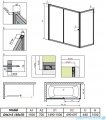 Radaway Vesta Dwj+s parawan nawannowy 150x70cm szkło przejrzyste 209115-01-01/204070-01