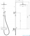 Omnires Y zestaw prysznicowy natynkowy termostatyczny nikiel Y1244SUNI