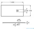 Roca Terran 140x70cm brodzik prostokątny konglomeratowy szary łupek AP1015782BC01200
