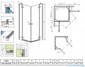 Radaway Kabina prysznicowa Almatea Kdd 100x90 szkło grafitowe + brodzik Doros D + syfon 32182-01-05N