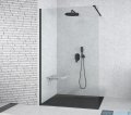 Besco Aveo Black kabina walk-in 140x195cm przejrzyste