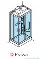Novellini Glax 3 kabina prysznicowa masażowo-parowa 100x70 prawa srebrny GL3A107DM1N-1B