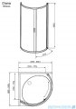 Radaway Diana Kabina półokrągła 90x90 szkło grafitowe 30302-01-05