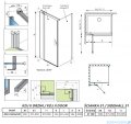Radaway Nes Kdj II Brushed Nickel kabina 90x100cm lewa szczotkowany nikiel 10032090-91-01L/10039100-01-01