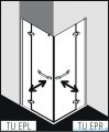 Kermi Tusca wejście narożne, jedna połowa, prawa, szkło przezroczyste KermiClean, profil srebro 90x200cm TUEPR09020VPK