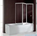 Novellini Parawan nawannowy AURORA 9 138x138cm profil biały szkło wzór piór AURORA93V-3A