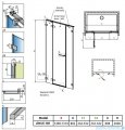 Radaway Arta Dwjs drzwi wnękowe 150cm lewe szkło przejrzyste 386457-03-01L+1386122-03-01L