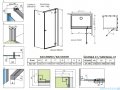 Radaway Essenza Kdj Brushed Nickel kabina 120x110cm prawa szczotkowany nikiel 1385042-91-01R/1384053-01-01