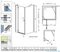 Radaway Torrenta Kdj Kabina prysznicowa 100x90 lewa szkło grafitowe + brodzik Doros D + syfon 32246-01-05NL