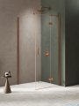 New Trendy Nesta Copper Brushed kabina 100x90x200 cm prawa wspornik równoległy miedź szczotkowana/szkło przejrzyste K-4634