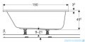 Geberit Perfect wanna prostokątna 150x75cm 554.071.01.1