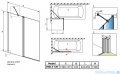 Radaway Nes Black Pnd II parawan nawannowy 130cm lewy czarny mat/szkło przejrzyste 10009130-54-01L