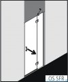 Kermi Osia Drzwi wnękowe z polem stałym, prawe, szkło przezroczyste OsiaClean, profile srebrne 80x200cm OSSFR08020VPK