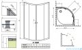 Radaway Classic A Kabina prysznicowa półokrągła z drzwiami przesuwnymi 80x80x185 szkło satinato profile białe 30010-04-02