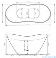 Besco Viya Glam grafit 160x70cm wanna wolnostojąca + odpływ klik-klak #WMD-160-VG