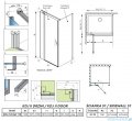 Radaway Nes Kdj II Brushed GunMetal kabina 110x70cm lewa szczotkowany grafit 10032110-92-01L/10039070-01-01