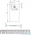 Radaway Kyntos F brodzik 100x70cm biały rysunek techniczny