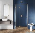 New Trendy Avexa Gold drzwi wnękowe 100x200 cm przejrzyste lewe EXK-1718