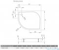 Radaway Delos E Compact Brodzik półokrągły 100x80cm prawy SDE1080-05R