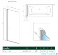 Radaway Nes Black Pnj Frame parawan nawannowy 60cm lewy 10011060-54-56L