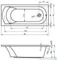 Riho Miami wanna prostokątna 160x70cm nóżki+syfon BB60/01U/AMC55