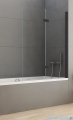 New Trendy New Soleo Black parawan nawannowy 2-skrzydłowy 120x140 cm prawy przejrzyste P-0044