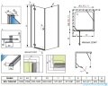 Radaway Kabina prysznicowa Almatea Kdj 100x100 lewa szkło grafitowe 32150-01-05NL